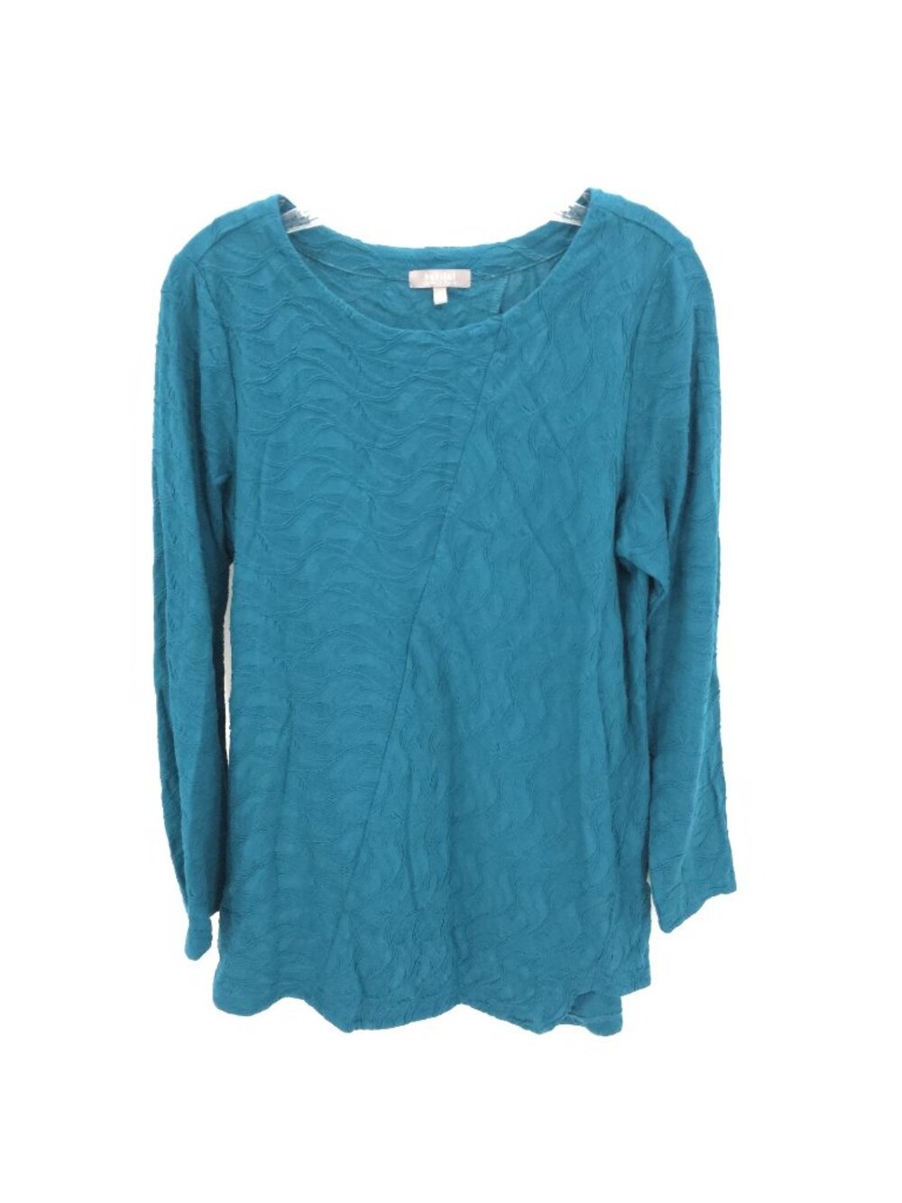 Habitat Tunic Top Womens Small Blue Textured Asymmetrical Hem Cotton Boho Artsy